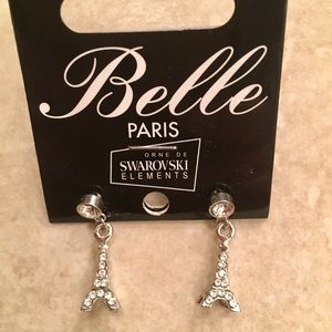 Faux Diamond Eiffel Tower Dangle Earrings